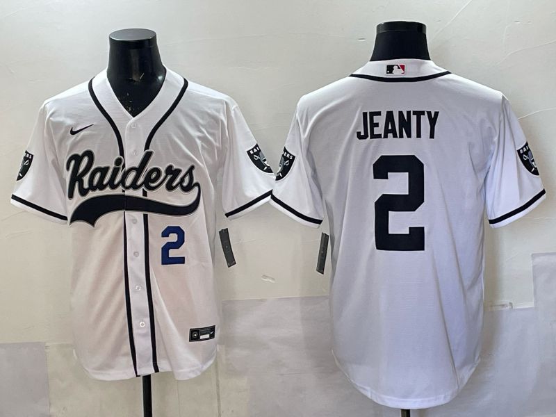 Men 2025 Oakland Raiders 2 Jeanty white 3th generation Joint Name Nike Limited NFL Jersey style 004